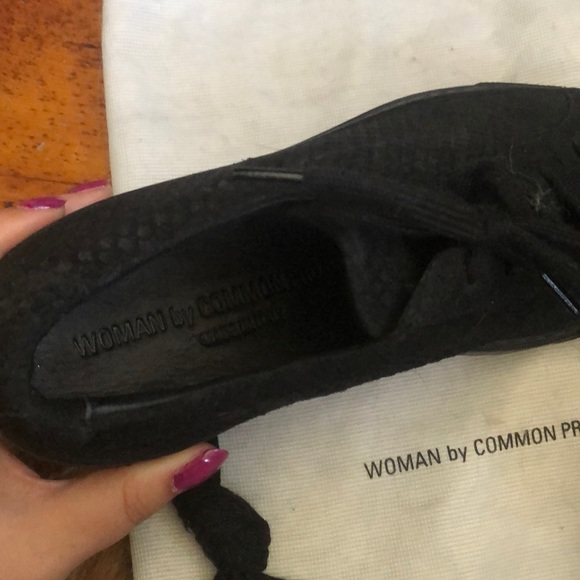 Common Projects blk suede snakeskin-look sneakers - Picture 4 of 4